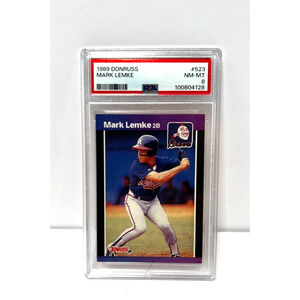 1989 Donruss Mark Lemke Rookie #523 - Graded PSA 8